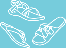 Three sandals.